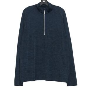 Lululemon Mens Shirt 1/2 Zip Pullover Long Sleeve Athleisure Minimalist Blue XXL